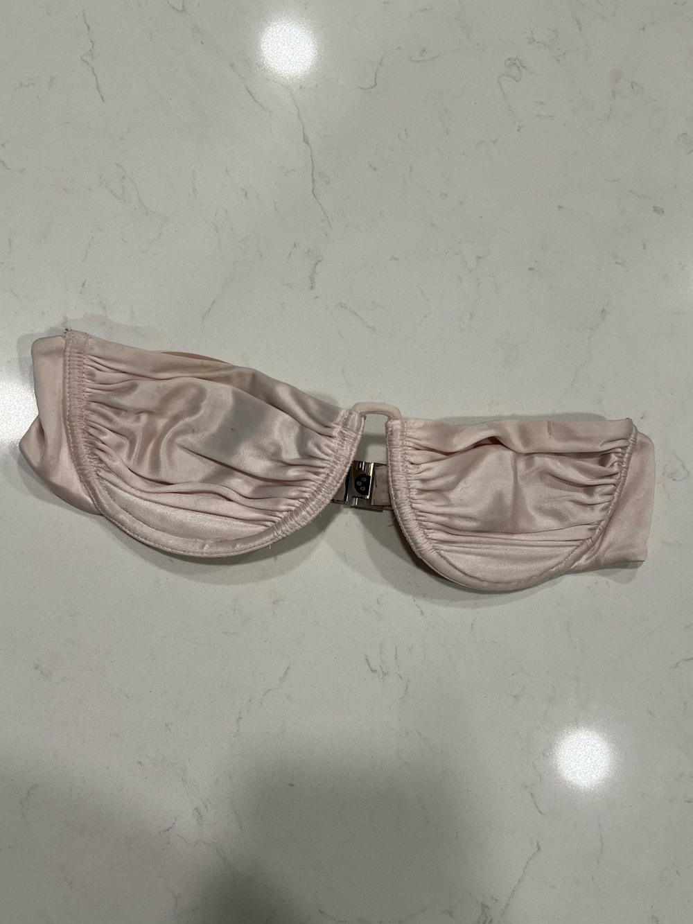 Isa Boulder Strapless Satin Bandeau Bra - Pale Pink